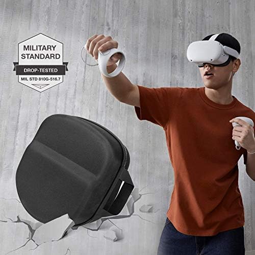 Калъф Komopesu VR за гейминг слушалки Oculus Quest VR, Преносим Твърд Пътен калъф EVA за 2 VR-слушалки и аксесоари (Сив)