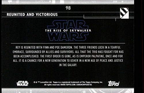 2020 Начело Star Wars The Rise of Skywalker Series 2 Blue 98 Воссоединенная и Победоносная Търговска карта