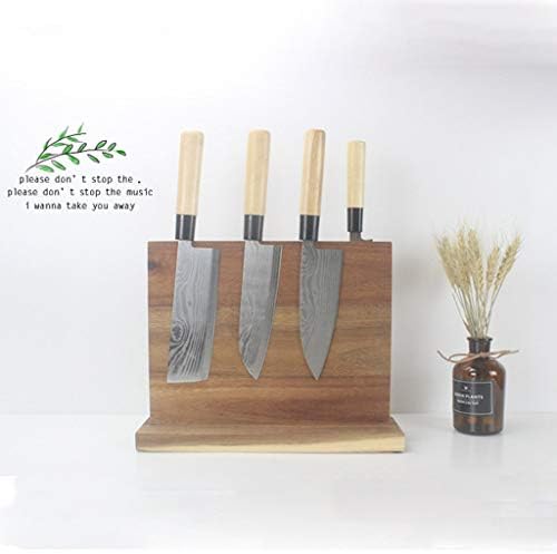 Магнитен държач за ножове LLRYN Home с мощни, сверхпрочными двустранна магнити, Издръжлив бамбук Органайзер за ножове, държач или витрина за прибори за хранене
