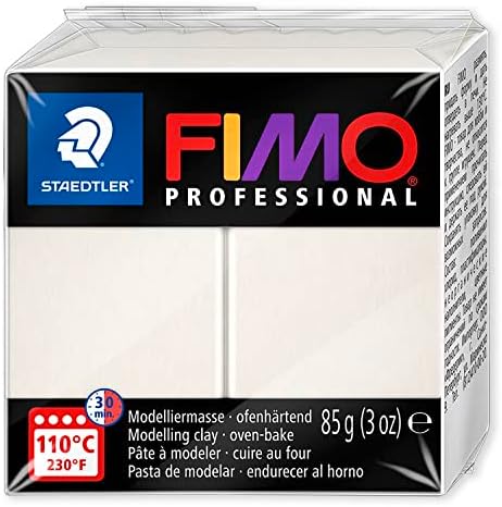 Полимерна пластелин за скулптура Staedtler 8004 FIMO Professional, отверждающийся в пещ - Опаковка от 4 блока по 85 g - Неутрални цветове