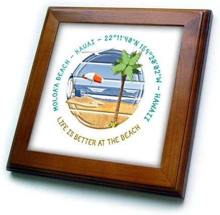 3. Американски плажове - плажа Молоаа, Кауай, Хавай Невероятно пътешествие. - Плочки, в рамката (ft-375439-1)