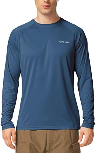 BALEAF Мъжки Слънчеви Ризи UV SPF UPF 50 + С Дълъг Ръкав Защита От Акне Риболов Бягане Бързосъхнеща Лека
