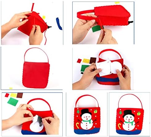 Сувенири, за партита за деца от 8-12, Обемни коледни торбички тоут Направи си сам с дръжки Многофункционални Коледни торбички