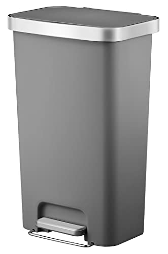 Кофа за боклук EPEDIC обем 11,9 Литра, Пластмасова степенка На Кухненската Кошчето за боклук (Цвят: сив)