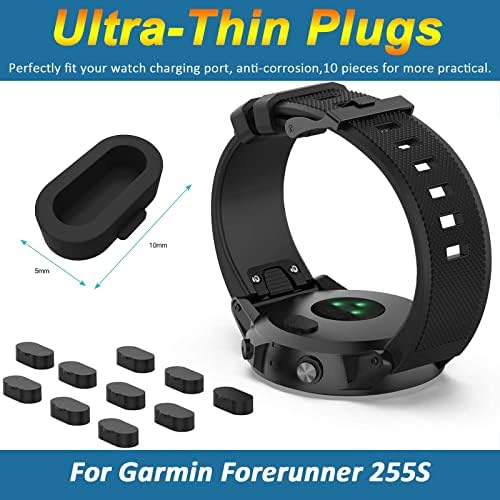 [10 + 2 опаковки] Защитно фолио Miimall, която е съвместима с Garmin Forerunner 255S, черни прахозащитен мъничета + Защитно фолио от ултра-тънък