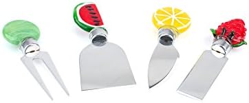 Комплект Ножове за Сирене с Художествена Стъклена Дръжка Peterson Housewares, Плодов, Многоцветен