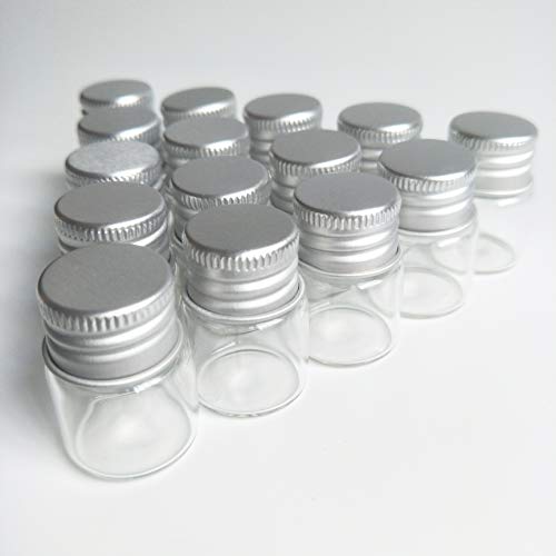 20pcs Епруветки за проби от Прозрачни Стъклени Бутилки с Алуминиеви Капаци Банки Малка Бутилка от 5 ml