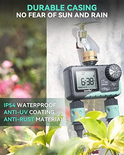 Таймер за Подаване на дъждовна вода за градински маркуч - Таймер Разбрызгивателя с Мед тръба на шарнирна връзка - Забавяне на дъжд / Ръчно поливане / Контролер за авт