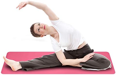 Нескользящий килимче за йога /, фитнес зала от ТПЭ с дебелина 6 мм, с отвори (183x61x6 см) за йога, пилатес, тренировки и упражнения на пода