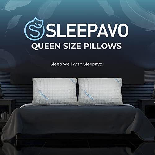 Възглавниците от пяна с памет ефект Sleepavo King Size, Комплект от 4 Охлаждащи Легла възглавници за гърба, на корема и на двете