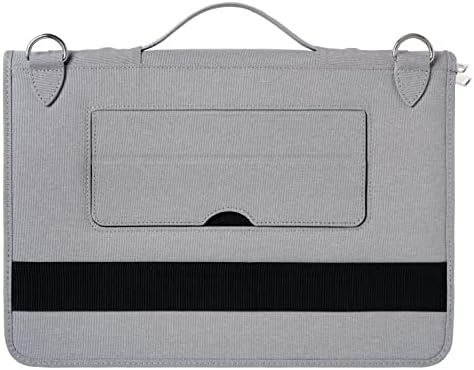Калъф-месинджър за лаптоп Broonel от сива кожа - Съвместими лаптоп ASUS Zenbook Pro 14 OLED (UX6404) 14,5