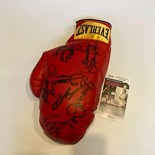 Боксьор на годината от списание Ring Magazine Марвина Хаглера в Боксова Ръкавица с множество автографи на JSA - Боксови ръкавици с автограф