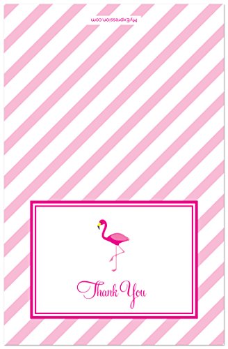 50 Ярко-Розови Благодарственных Картички с фламинго