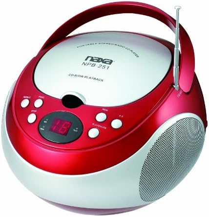 Преносим CD-плейър NAXA Electronics NPB-251RD с стереоприемником AM/FM Червен Цвят