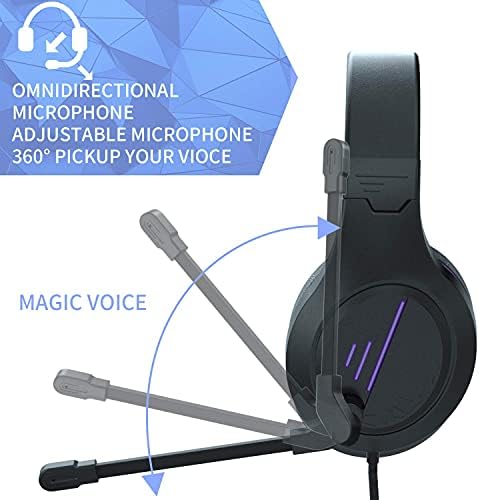 Детска Слушалки за PS4 Слушалки MH601 над Ухото, Детска Слушалки за КОМПЮТЪР с микрофон, жак 3,5 мм с шумопотискане за