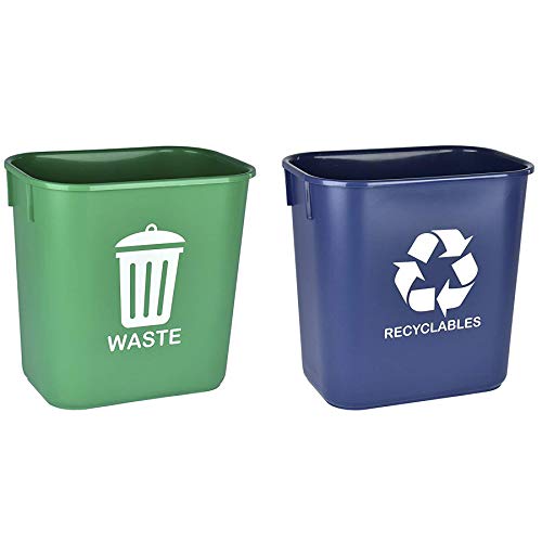 Кошче за отпадъци Acrimet 13QT (пластмасови) (зелено и синьо) (комплект от 2 броя)