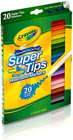 Crayola маркери Super Tips, Маркери за Книжки за оцветяване, брой 20 броя