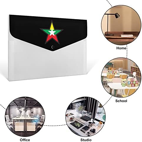 Расширяющаяся Папка За Файлове с участието на Звезди на Знамето на Мианмар, 6 Джобове, Етикети с Голям Капацитет, Папки-Хармоника