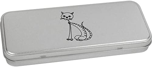 Лидице кутия за канцеларски материали Azeeda 'Slim Cat' с метални панти / Кутия за съхранение (TT00189380)