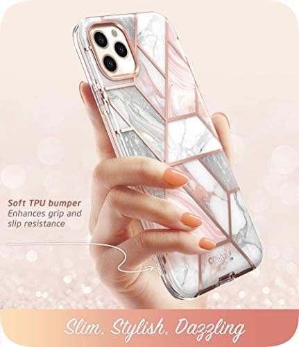 калъф серия i-Blason Cosmo за iPhone 11 Pro 5,8 инча, Тънък и Стилен Защитен калъф за цялата корпус с вградена защитно фолио за екрана (мрамор)