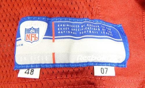 2007 San Francisco 49ers David Baas #64 Game Пусна Червената Фланелка 48 15 - Използваните тениски без подпис за игри в NFL