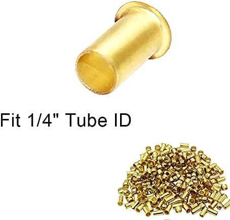 Месинг компрессионный фитинг Beduan 1/4 Тръба ID, компрессионный фитинг за подкрепа на тръбата (опаковка от 11 броя)