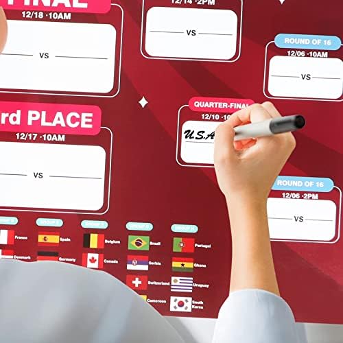 Стенен Плакат с Графика на световното Първенство по футбол FIFA 2022 в Катар Панини - Плакат с График от мачове / График футболни