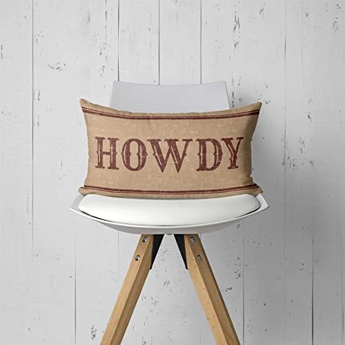 Декоративна Калъфка Howdy от FAVDEC 12 Инча x 20 см, в селски стил с калъфка Howdy за лумбалния отдел, само Калъф