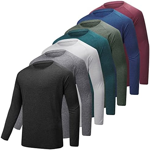 MLYENX Тениски с дълъг Ръкав за Мъже, Суха Засаждане, Влагоотводящие Ризи с Дълъг Ръкав, Слънчеви Спортни Ризи за Бягане
