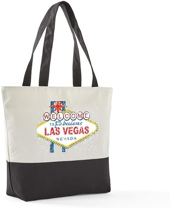 CafePress Добре Дошли В Приказния Лас Вегас Голяма Холщовая чанта-Тоут с закопчаване на цип Отгоре