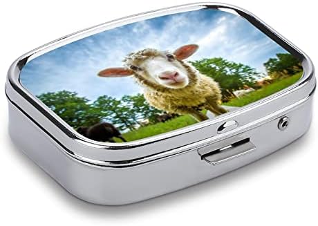 Кутия за Хапчета Животно Овца Сладък Калъф За Дневни Таблетки Органайзер За Таблетки 2 Отделения