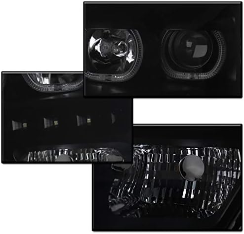 ZMAUTOPARTS Halo LED Черен/Дим Проектор Фарове с 6 Бели led светлини DRL За 2009-2014 Ford F-150