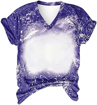 Дамски Ежедневни Тениска Модерен тай-Дай Свободни Блузи С V-образно деколте И Къс Ръкав Тениски, Потници 2023 Летни Ризи