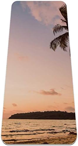 Siebzeh Beautiful Sea Beach Премиум-Дебела подложка за йога от екологично чист каучук за здраве и фитнес Нескользящий мат за всички видове упражнения от Йога и пилатес (72 x 24x 6 м?