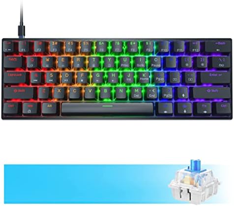 Жичен механична клавиатура DIERYA DK61SE на 60%, RGB осветление, 61 клавиша срещу Ghosting, Ультракомпактная Детска Мини-клавиатура