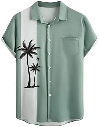 RTRDE Мъжки Ризи Риза С Къс ръкав Копчета, Хавайски Летни Плажни Ежедневни Ризи С Принтом, Ежедневни Стилна, M-5XL