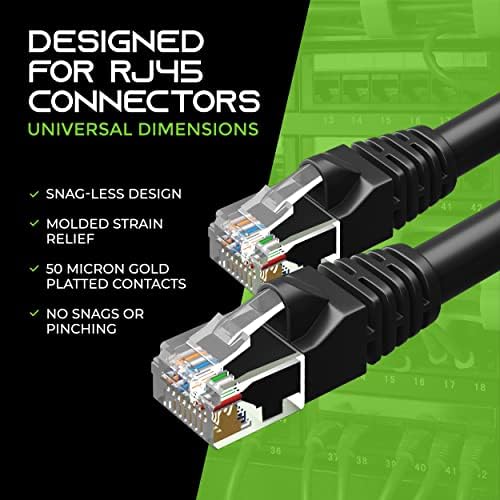 Кабел GearIT Cat 6 Ethernet 1 фут (16 бр.) - Cat6 кабел, Свързващ кабел Cat 6, Cat6 Кабел, Кабел, Cat 6, Cat6 Кабел Ethernet Мрежов кабел, Интернет-кабел - Черен 1 Фут