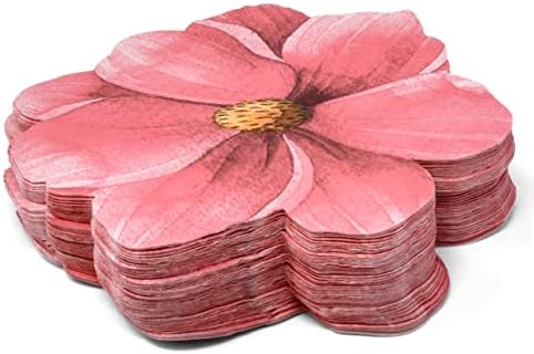 100 Салфетки за Обяд във формата на Цвете, Еднократна Хартиена Кърпа, Летни Розови Салфетки за Обяд в Цветарски Градина с Пролетни