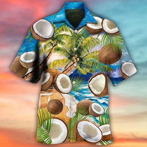 Хавай с Къс ръкав за Мъже 2023, Лека Плажна Риза с Копчета с 3D Принтом и Къс Ръкав, Лятна Ежедневни Алоха