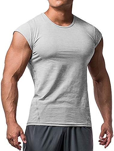 Мъжки t-shirt Muscle Cut с Къс Ръкав за Занимания с Бодибилдинг във фитнеса, Тениски От Памук