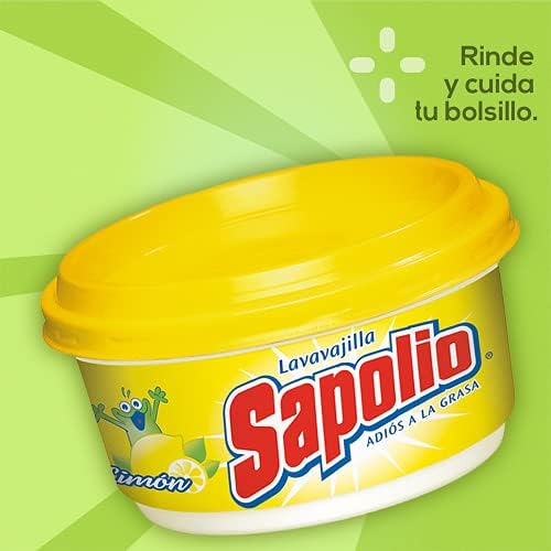 Лимонена паста Sapolio Lavavajilla + Esponja /жълта паста за миене на съдове Sapolio + гъба 12,6 грама.