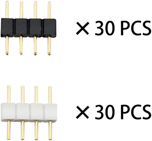 Ruiwaer 60шт 4-Пинов между пръстите на Щепсела с Двойна 4-Пинов конектор за свързване на led Адаптер С 4-Пинов Конектор за RGB LED