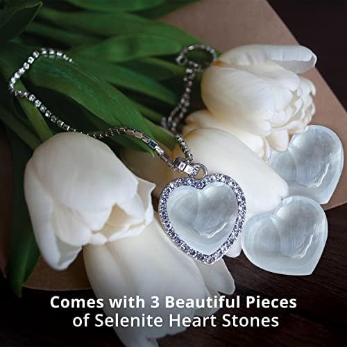 СОЛ 84 Кристал селенита Сърдечни камъни, Снимающий тревожност и почистване, Лечебен кристал, Ръчен камък Безпокойство Сърдечен за изцеление, идеален за подарък, опа
