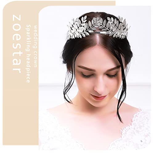 Zoestar Корона от листа, диадема от листата на булката, сватбена прическа, мода превръзка на главата, аксесоари за коса, за жени или момичета