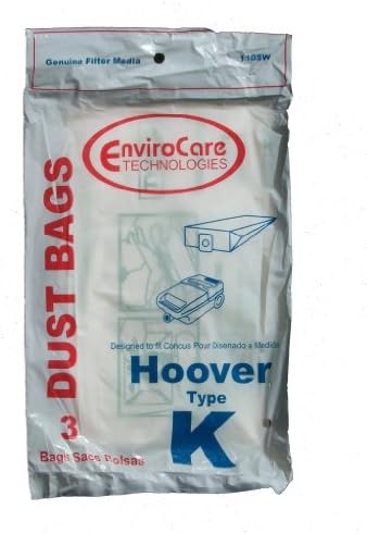 Сменяеми торбички за прах за прахосмукачка EnviroCare, изработени по размер съдове Hoover Type K, 12 бр.