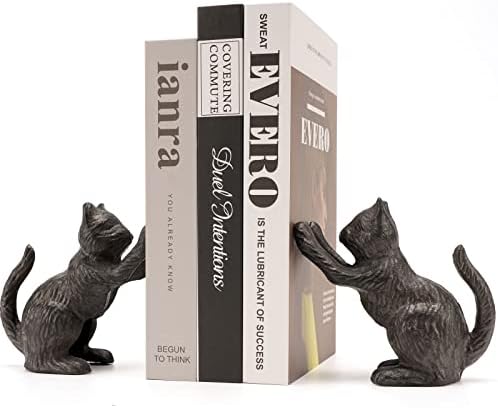 Декоративна Поставка за книги Ambipolar Котка, Уникални Чела за съхранение на книги, Тежкотоварни за Офис бюрото, Ретро