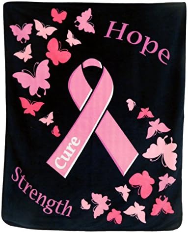 Infinity Republic - Меко флисовое одеяло от рак на млечната жлеза с розова панделка - 50x60 Е идеален за всекидневни, спални,