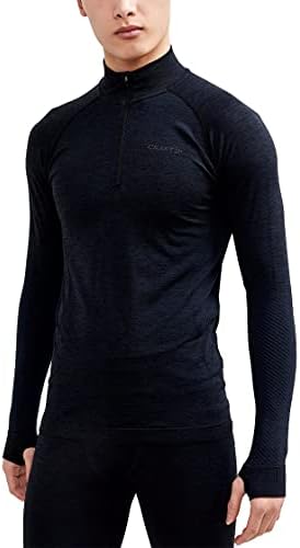 Мъжки спортни облекла Craft Основната Active Dry Comfort HZ с Топлинна Базов слой с цип Дълъг ръкав за Джогинг, Колоездене, Мультиспорта
