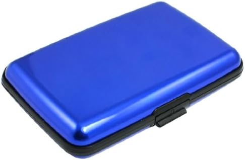 Правоъгълник от сплав Uxcell с 6 джоба, държач за банкови карти, протектор, син, черен