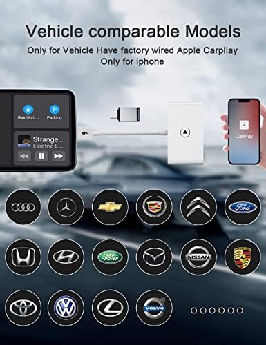 Безжичен адаптер CarPlay за iPhone, 2022 Актуализация ключ Apple CarPlay за оригиналния кабелна CarPlay в колата, Преобразуване, фабрично кабелна, безжична CarPlay за автомобили от 2015 г.,